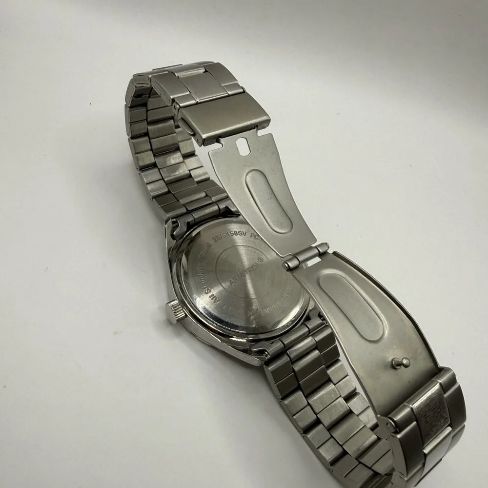 Armitron Blue Face/Bezel Stainless Steel Luminescent Quartz (New Battery)
